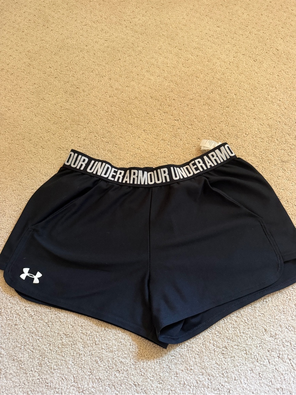 Under Armour Black Women's Athletic Shorts with Branded Waistband